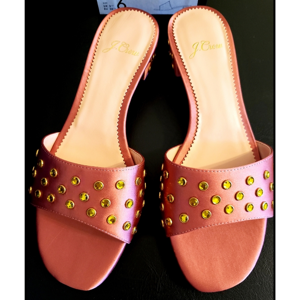 NEW J.Crew stain jeweled mule sandel